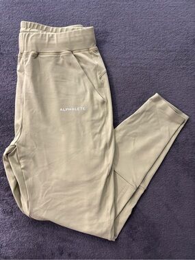 Alphalete Men's Medium Sage Green Performance Joggers Athletic Workout Pants